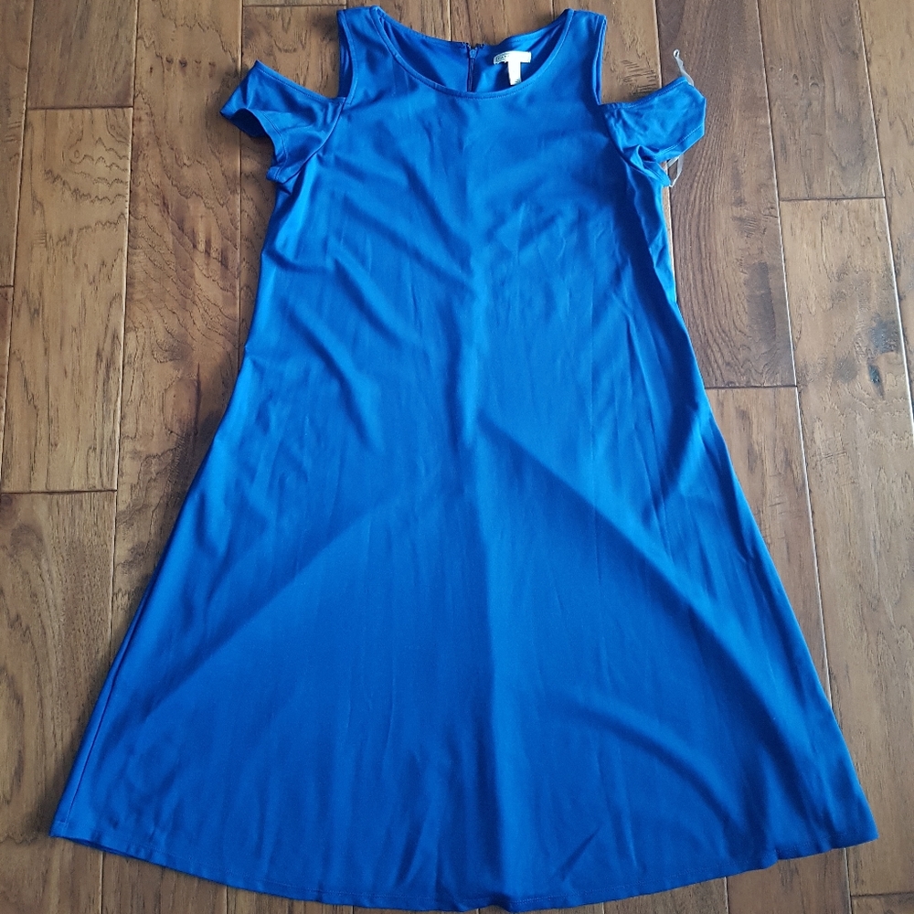 Kohls Dana Buchman Cold Shoulder Blue Dress Size M